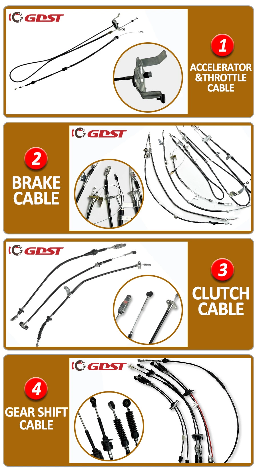 Gdst Wholesale Auto Parts Gear Shift Cable OEM 43794-25300 for Hyundai